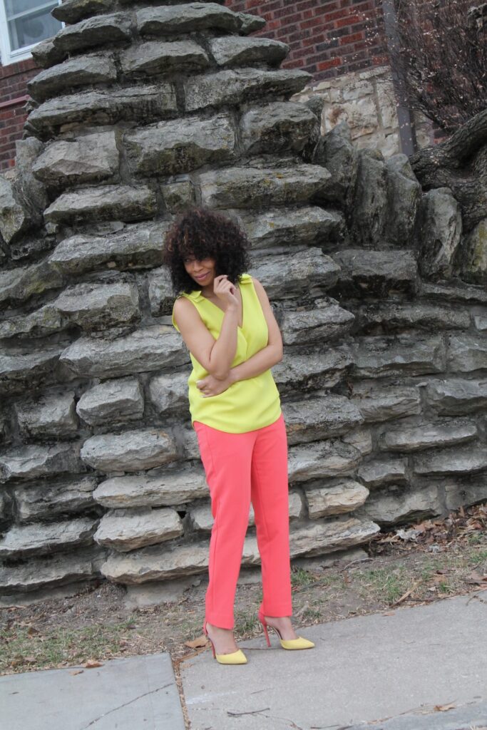 tailored coral pants