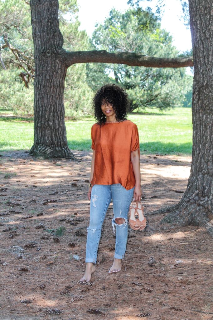 When Grass Attacks, Oversized Orange Blouse, Oversized Blouse