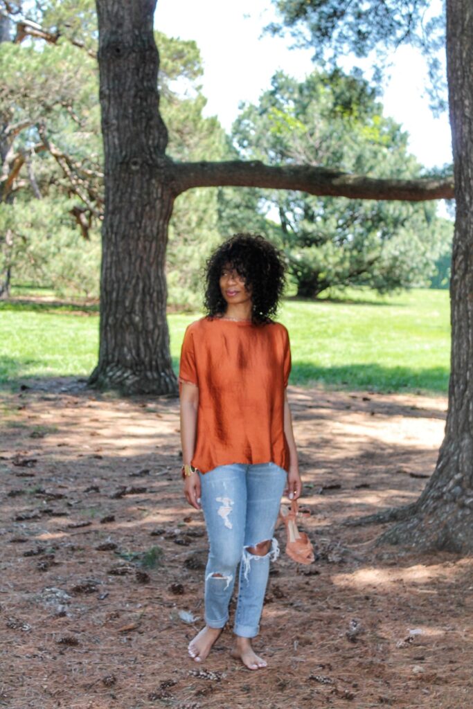 When Grass Attacks, Oversized Orange Blouse, Oversized Blouse