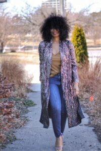 Rose Gold Anthro Kimono Duster